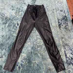 Zara black leather pants